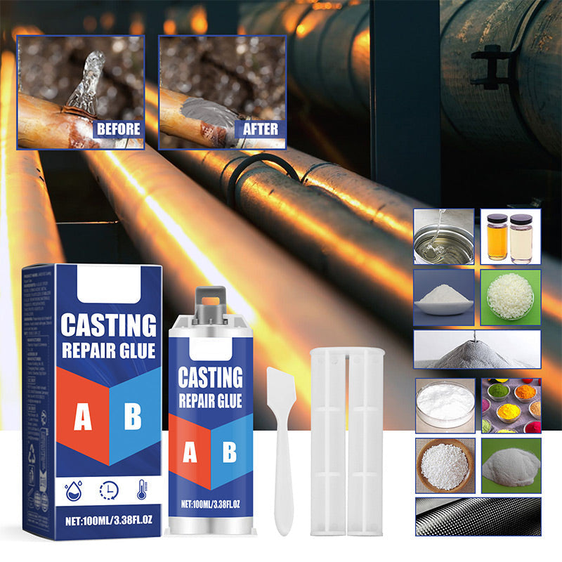 Heavy-Duty Metal Repair Epoxy Putty High-Temperature Resistant Two-Part Steel Adhesive for Automotive Industrial Cast Iron Aluminum DIY Proj