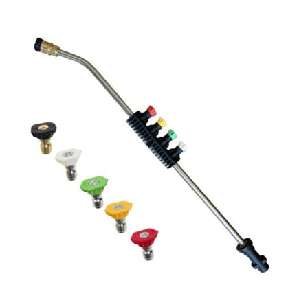 Telescoping Pressure Washer Extension Wand with Professional Spray Nozzles for High-Reach Cleaning — Adjustable Length Pole Kit for Roofs, G