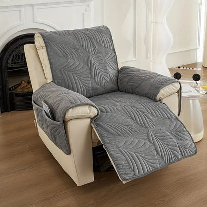 Botanical Print Furniture Protector for Recliners – Anti-Slip Stretch Chair Cover for Living Room & Home Office