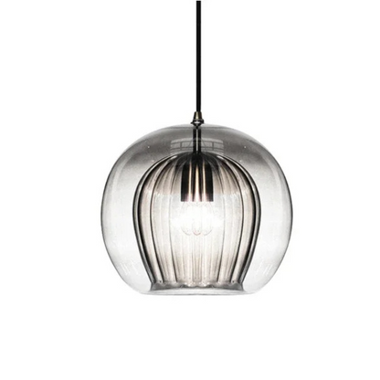 Clear Glass Globe Drop Light E14 Socket for Kitchen Counter and Eat-In Nook Overhead Fixture Contemporary Low-Profile Ceiling Accent
