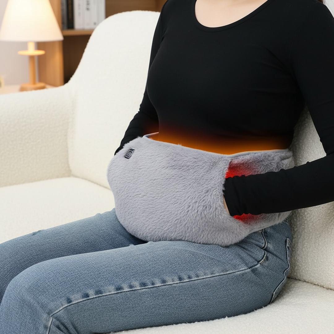 Heated Belly & Back Wrap with 3 Temperature Settings and USB-C Charging for Cramps, Muscle Pain & Cold Days