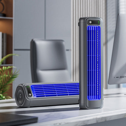 Portable Cordless Tower Fan – Rechargeable Cooling Device for Travel, Desk, and Bedside