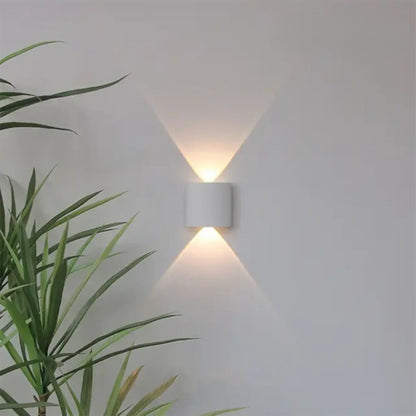 Weatherproof Sconce Fixture 8 in LED Up-Down Beam Black White for Exterior Front Door Hallway Patio Garden Modern Aluminum IP65 Architecture