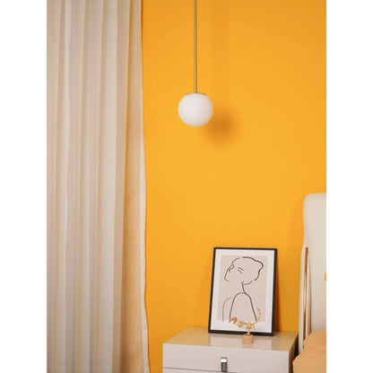 Frosted Globe Ceiling Light Brass Finish for Dining Room Bedroom Hallway Modern Suspended Fixture Soft Diffused Glow LED Compatible
