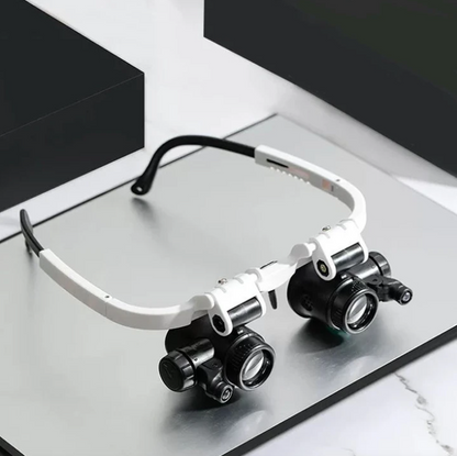 LED Head-Mounted Magnifying Glasses with 8x 15x 23x Lenses for Jewelry Repair Watch Making Reading Crafts Close Work