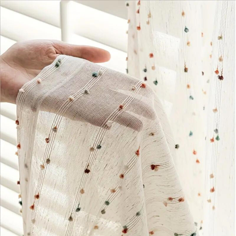 LightBloom – Rainbow Embroidered Tulle Curtain