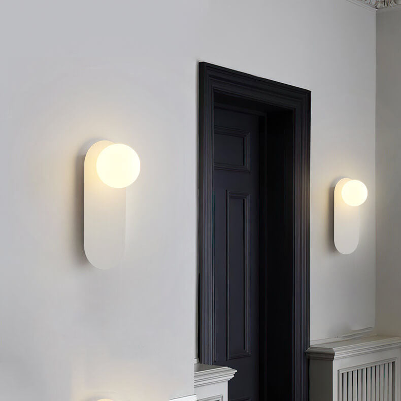 Glass Orb Wall Sconce with Metal Ring Bracket — Modern Single-Light Fixture for Bedroom, Hallway & Living Room — Hardwired G9 Base (Bulb