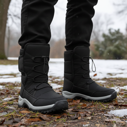 Waterproof Insulated Winter Boots for Men & Women – Slip-On Snow Boots with Plush Lining & Non-Slip Rubber Sole for Cold Weather Hiking &