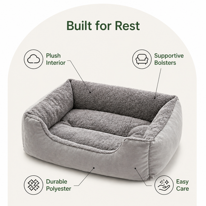 Ortekor Plush Mattress-Style & Easy-Clean Polyester Pet Bed