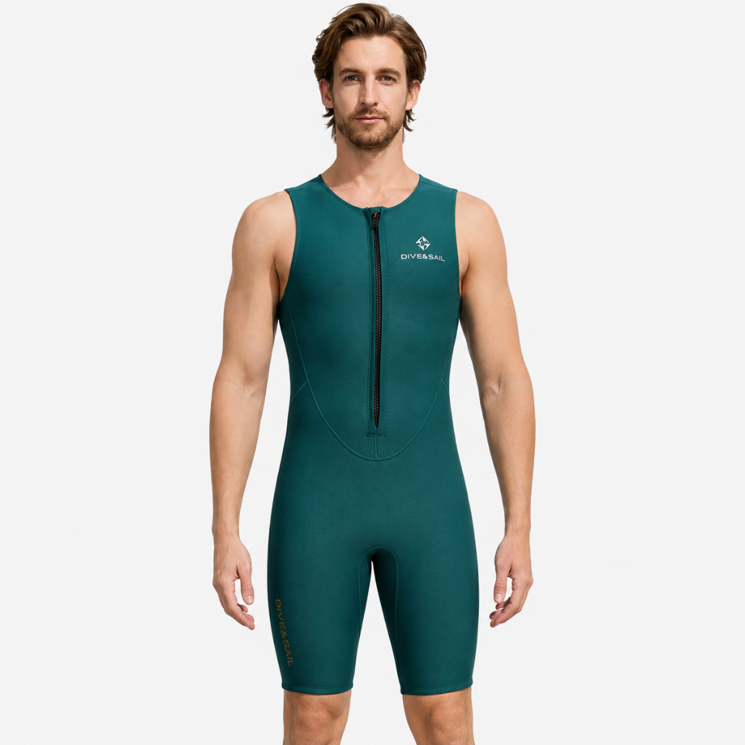 Sleeveless Shorty Wetsuit – 2mm Neoprene for Warm Water Swimming & Surfing
