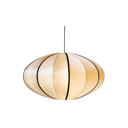Fabric Ceiling Light 16-Inch Orb Shade for Dining Room Bedroom Kitchen Island White Silk Hanging Fixture E27 Socket Adjustable Height