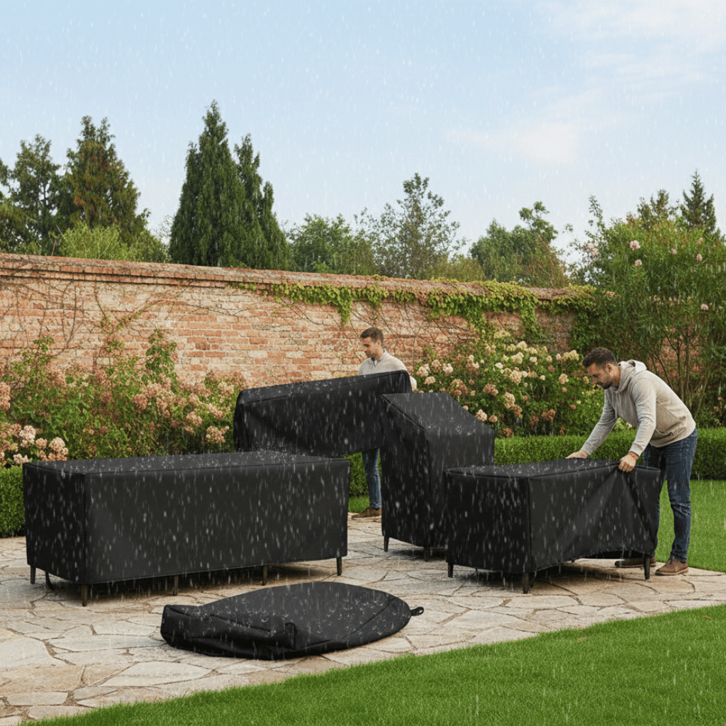 Patio Furniture Cover Waterproof Polyester UV Protection for Outdoor Table Chair Lounge Set All-Weather Heavy-Duty Yard Deck Terrace Porch G