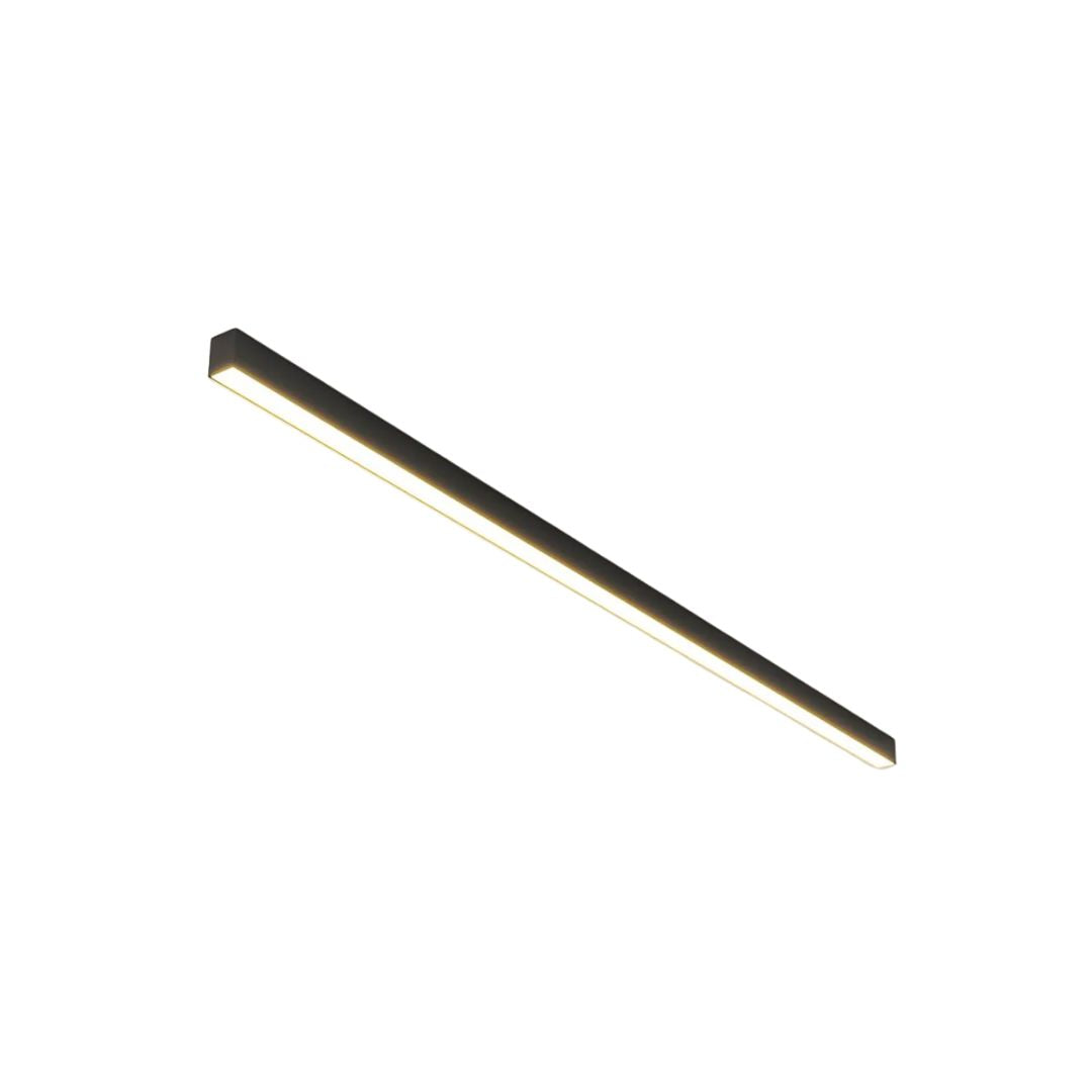 Linear LED Flush Mount Ceiling Light 47-inch Black Fixture for Bedroom Living Room Hallway Contemporary Minimalist Home Lighting