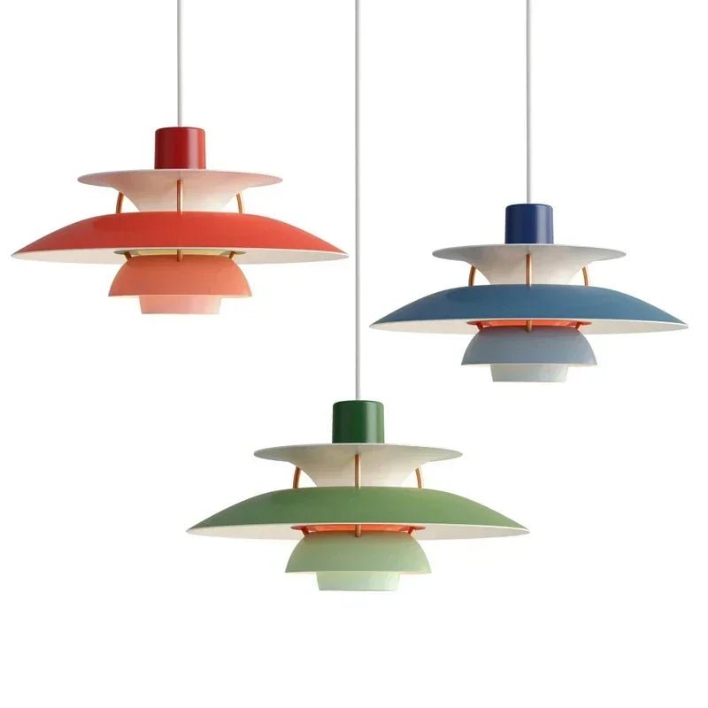 Layered Metal Pendant Light E27 Socket Minimalist Hanging Fixture for Kitchen Island Dining Table Nordic Style Ambient Ceiling Lamp Green Gr