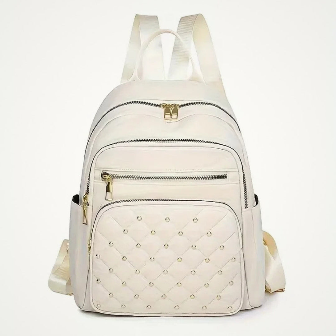Multi-Compartment Quilted Backpack with Adjustable Straps & Top Handle for School, Work & Travel