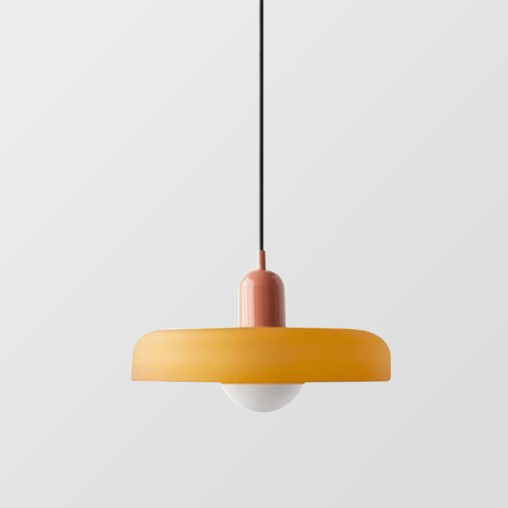 Art Glass Dome Pendant Light Fixture with Adjustable Cord for Kitchen Island Dining Room Bedroom | Modern Round Ceiling Hanging Lamp