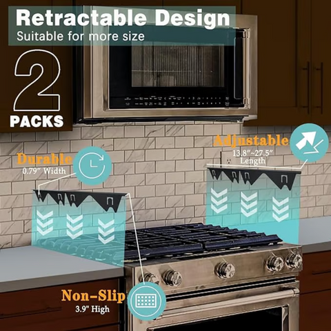 GapLock | Stainless Steel Stove Gap Filler with Adjustable Fit | Easy Installation for a Clean Kitchen