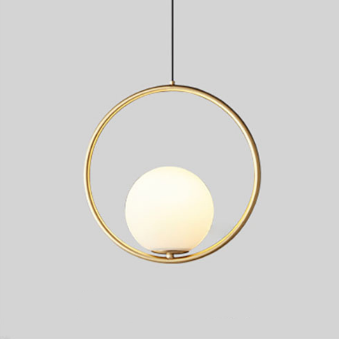 Glass Pendant Light with Metal Frame for Kitchen Island Dining Room Contemporary Ceiling Fixture Modern Hanging Lamp