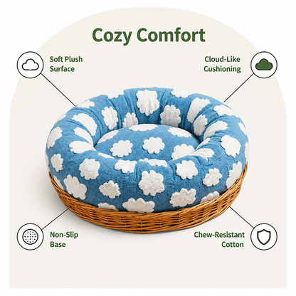 Ortekor Chew-Resistant Cotton & Anti-Slip Donut Dog Bed