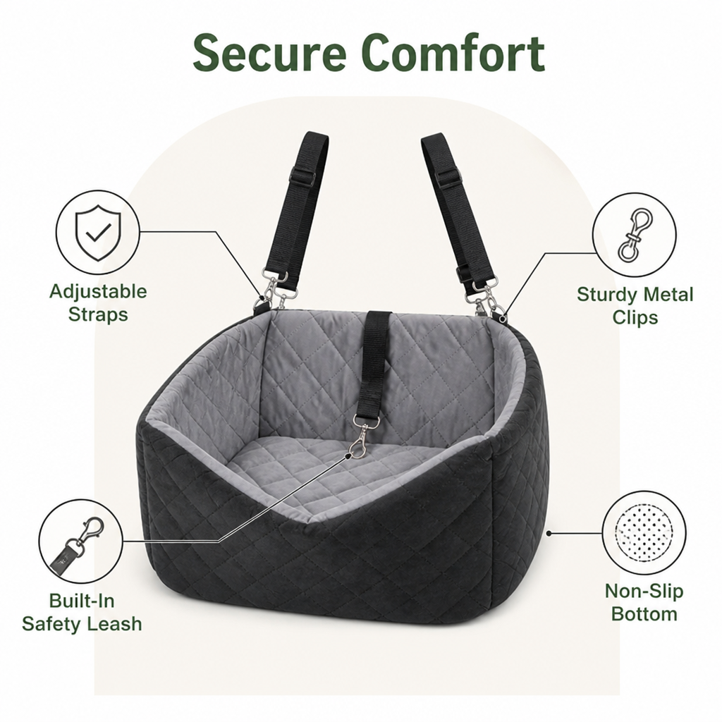Ortekor Washable Plush & Non-Slip Car Seat Booster