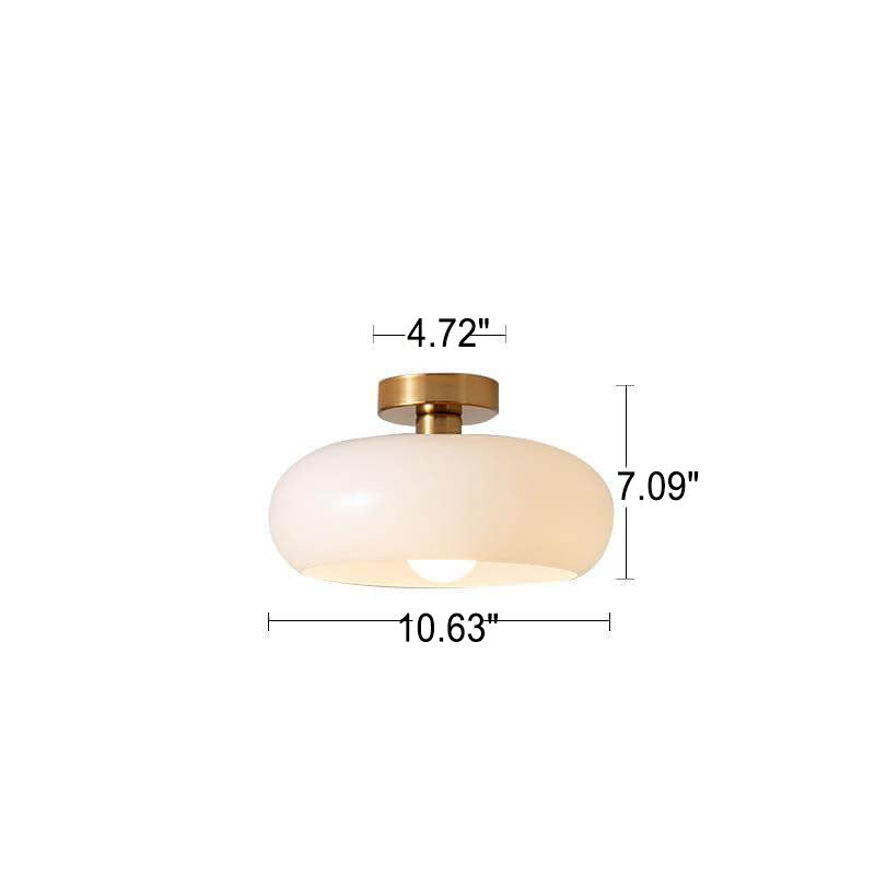 Spherical Glass Ceiling Fixture with Metallic Finish – Contemporary Single-Bulb Lighting for Living Room, Bedroom & Entryway