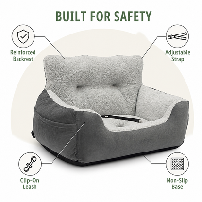 Ortekor Adjustable Straps & Clip-On Leash Booster Car Seat