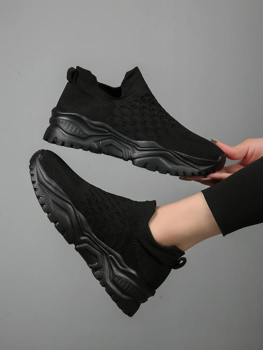Women's Cushioned Slip-On Sneakers with Anatomical Arch Support – Lightweight Breathable Walking Shoes for All-Day Comfort