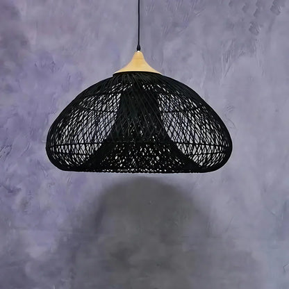 Woven Rattan Ceiling Light Fixture E26 Natural Boho Hanging Lamp for Dining Kitchen Island Bedroom Ambient Lighting Handcrafted Organic Text
