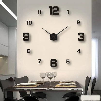 Oversized Acrylic Timepiece 35 Inches Red Whisper-Quiet Movement Decorative Statement Clock for Home Office Bedroom