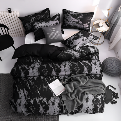MarbleLuxe – Black Marble 3-Piece Quilt Cover Set