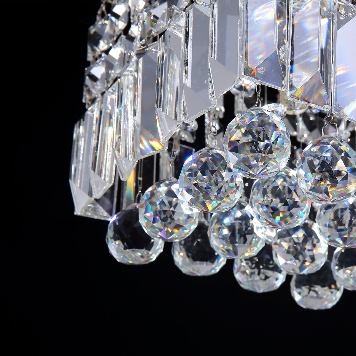 Compact Crystal Ceiling Light Chrome Finish Flush Mount Square Design for Hallway Bedroom Kitchen Entry