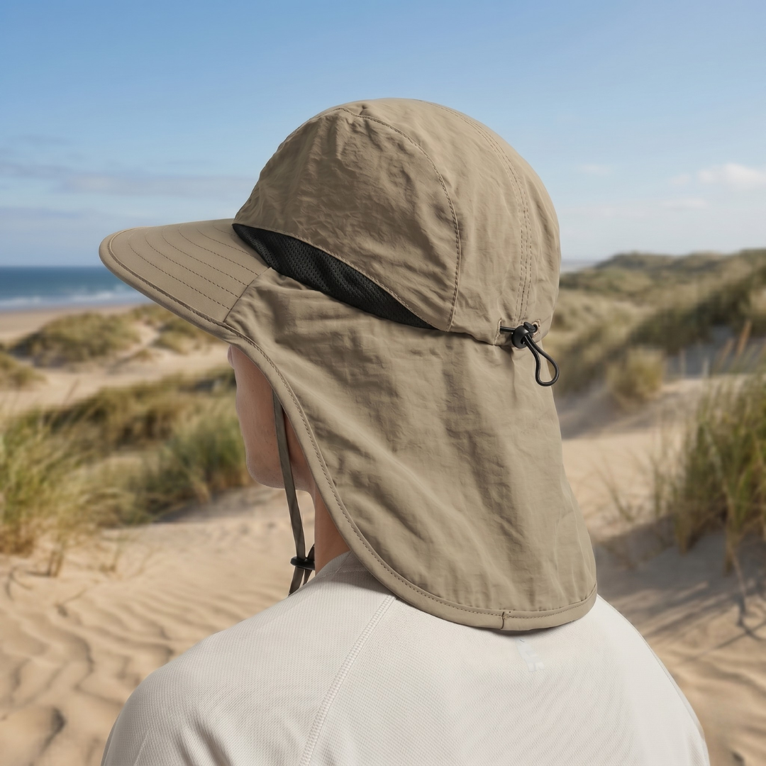 Wide-Brim Sun Hat with Full Neck Shield & UPF 50+ UV Protection for Men & Women – Quick-Dry Outdoor Headwear