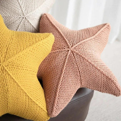 Sandy Cushion - Hand-Knitted, Nautical Starfish Design