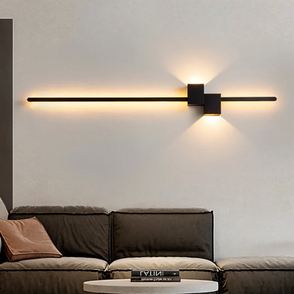 Modern LED Wall Sconce Linear Strip Light Fixture Warm White Aluminum 24 Inch for Living Room Bedroom Hallway Office Contemporary