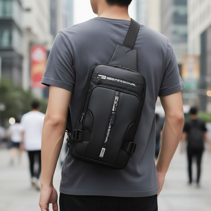 Crossbody Sling Bag with Anti-Theft Hidden Zippers & USB Charging Port – Water-Resistant Nylon Daypack for Travel, Commute & Everyday Carry
