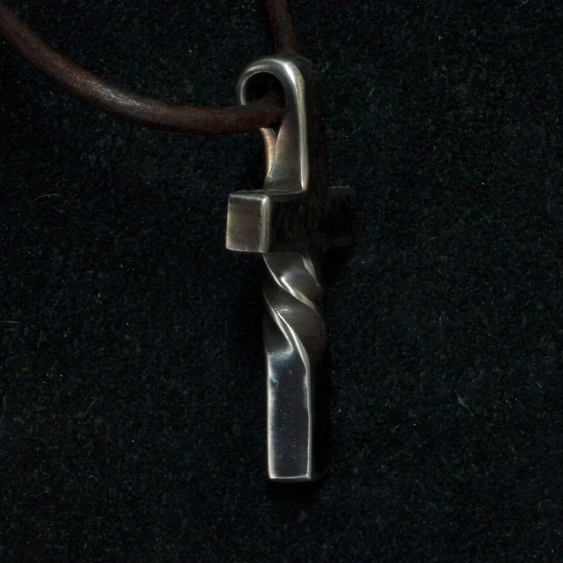 Artisan Cross Pendant Necklace with Adjustable Leather Cord for Men & Women | Handcrafted Religious Jewelry | Faith Gift
