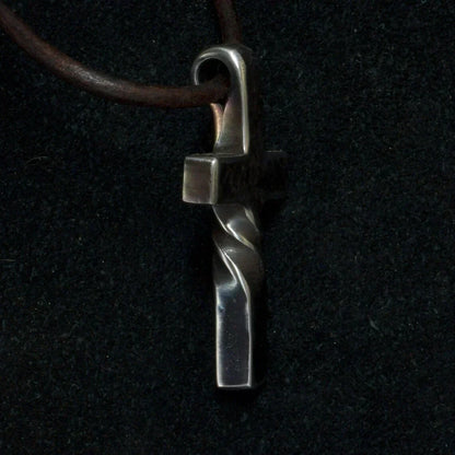 Artisan Cross Pendant Necklace with Adjustable Leather Cord for Men & Women | Handcrafted Religious Jewelry | Faith Gift