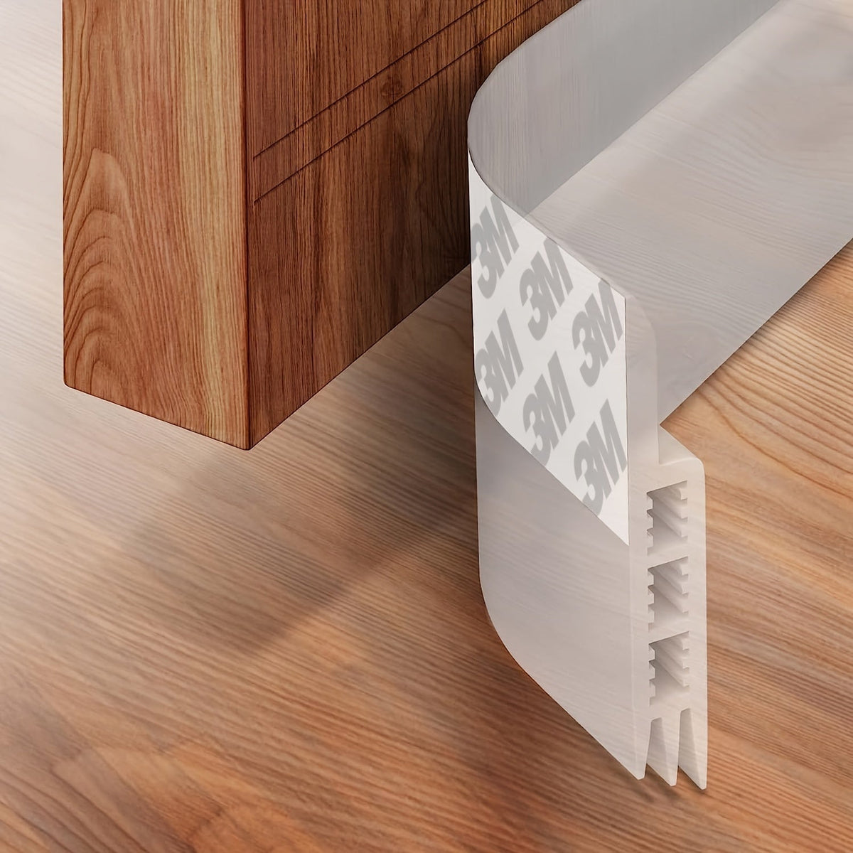 Silicone Door Draft Stopper with Adhesive Backing for Energy Savings & Noise Reduction | Under Door Seal Strip for Home Insulation