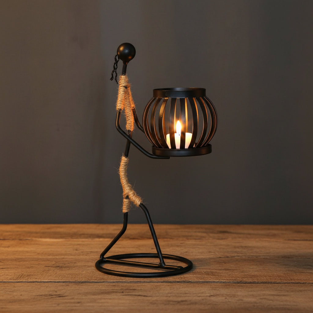 LUMIVIBE – Abstract Metal Candle Holder Sculpture