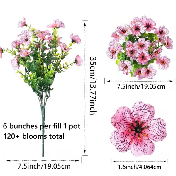 UV-Resistant Faux Flowers for Outdoor & Indoor Décor – Fade-Proof Lifelike Blooms Year-Round, No Watering or Maintenance