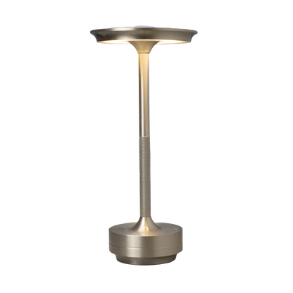 Rechargeable LED Table Lamp with Touch Dimmer & IP66 Waterproof Metal Base for Bedroom, Dining, Outdoor