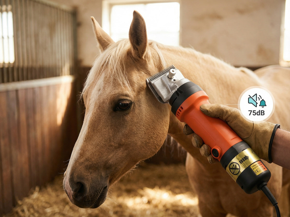 Ortekor Horse Clippers | Ultra-Quiet Equestrian Clippers with Ergonomic Design | Stress-Free Grooming for Sensitive Horses