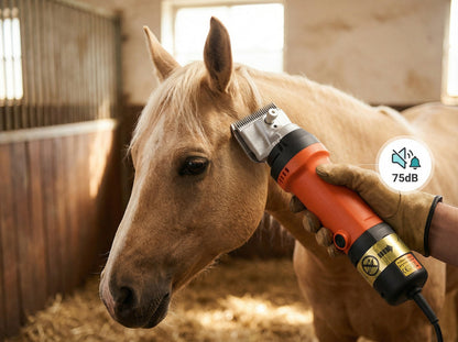 Ortekor Horse Clippers | Ultra-Quiet Equestrian Clippers with Ergonomic Design | Stress-Free Grooming for Sensitive Horses