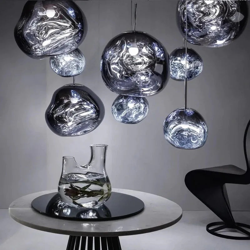Molten Acrylic Hanging Light Fixture 15 in Warm Glow E27 Socket for Dining Room Kitchen Island Above Table Modern Sculptural Ceiling Lamp Or