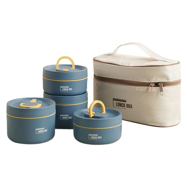 Stackable Insulated Food Jar Set with Leak-Proof Lids for Work School Travel Meal Prep Containers Portable Bento Box Hot Cold Food Storage S