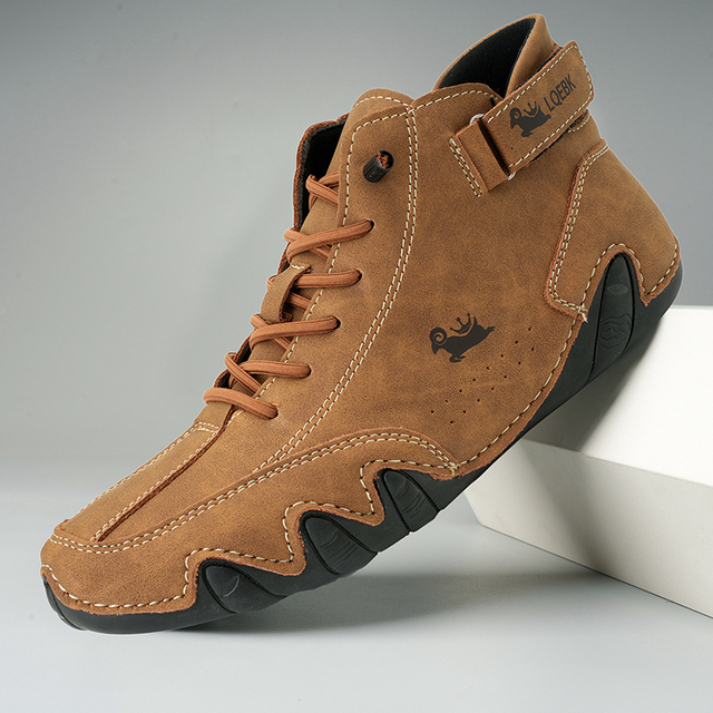 Supportive Leather Shoes with Arch Support Platform for All-Day Comfort – Breathable & Water-Resistant Non-Slip Sole for Men & Women
