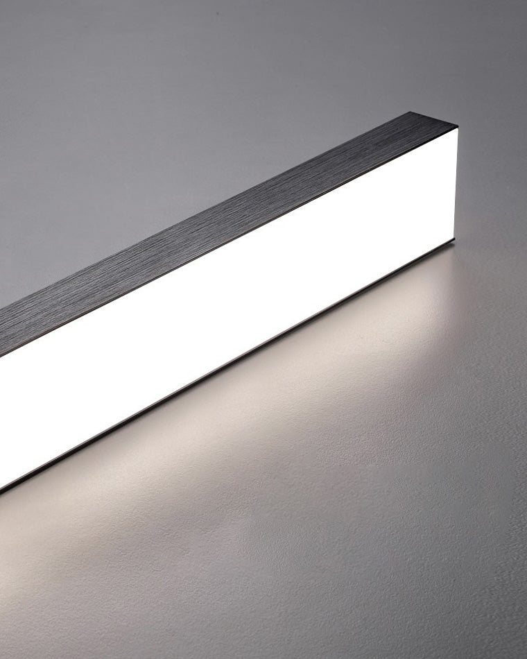 Suspended LED Strip Fixture for Countertop Islands – Dimmable Metal Bar Light with Remote in Matte or Gloss White – 39 to 102 in Adjustable