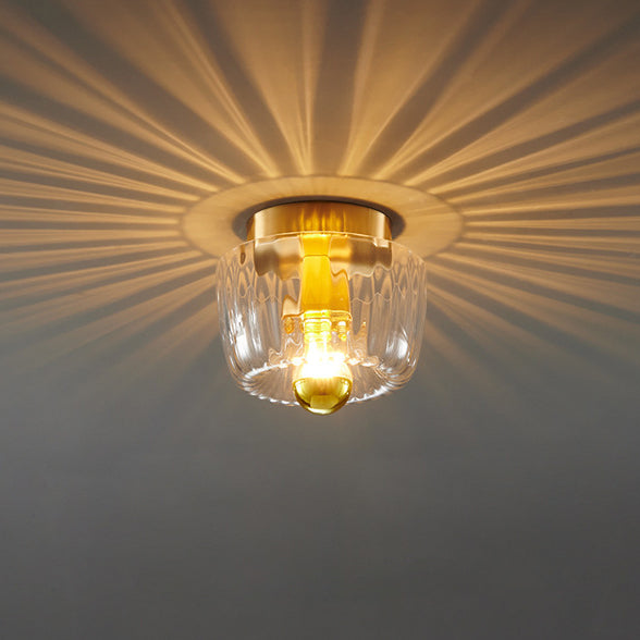 Hardwired Ceiling Light 6.3 Inch Gold Finish for Bedroom Living Room Hallway Bathroom Compact Wall Mount E14 E12 Base Compatible with LED In