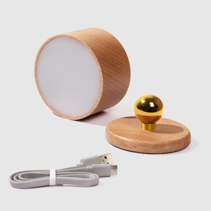 Rechargeable Wood Accent Sconce USB Powered 4W LED for Bedroom Nightstand Reading Corner Minimalist Lighting Wireless Cordless Modern