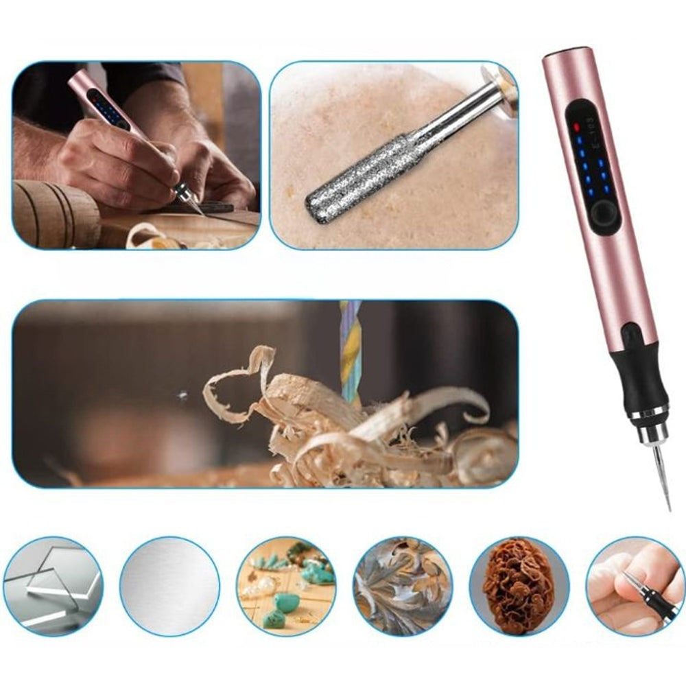 USB Rechargeable Precision Engraving Pen Tool with Adjustable Speed 5000-18000 RPM for Metal Glass Wood Jewelry DIY Craft Projects Quiet